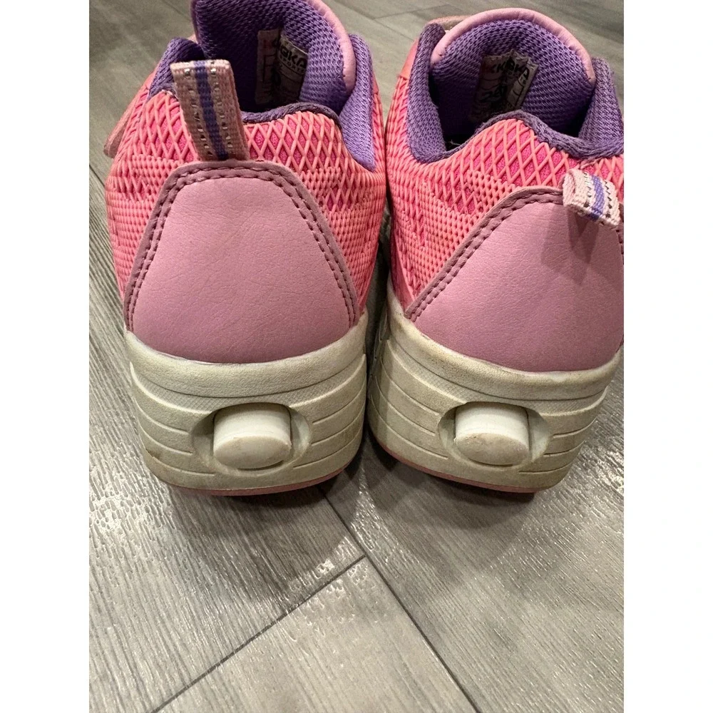 Kingka Sports Air Force US 2-3 Girls Pink Wheeled Roller Shoes heelies